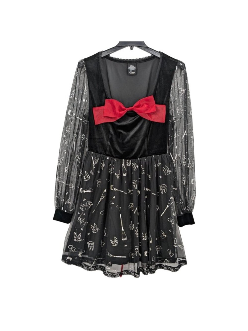 Studio Ghibli Kikis Delivery Service Mesh Velvet Bow Dress Cosplay Whimsigoth 1X